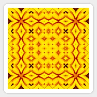 Bright Yellow Expressionist Art Yellow Rose Pattern 3 Sticker